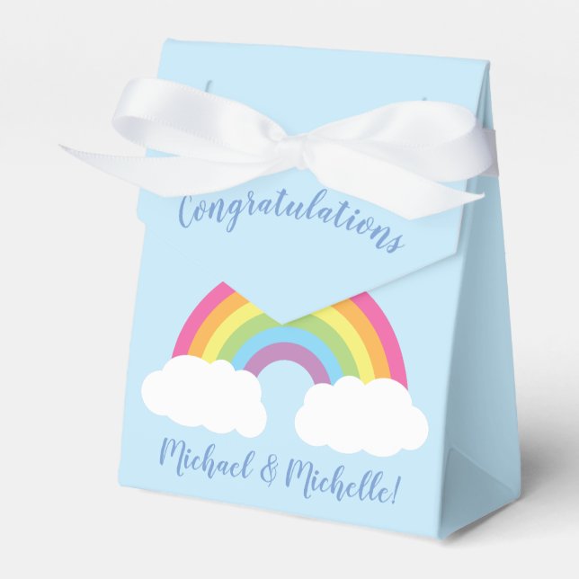Rainbow Baby Shower Favour Box (Front Side)