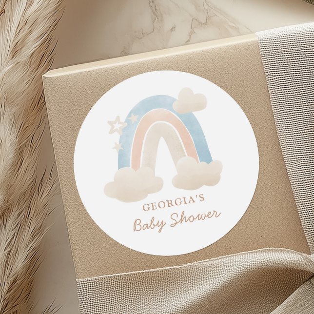 Rainbow Baby Shower Favour Seal With Soft Clouds (Creator Uploaded)