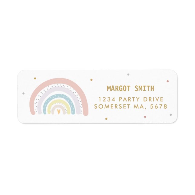 Rainbow Baby Shower Gender Neutral Return Address (Front)