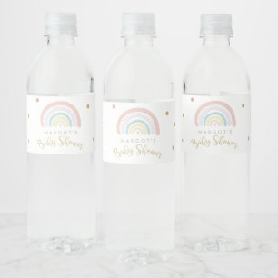 Rainbow Baby Shower Gender Neutral Water Bottle Label