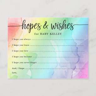 Rainbow Baby Shower Hopes & Wishes Card