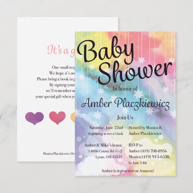 Rainbow Baby Shower Invitation (Front/Back)