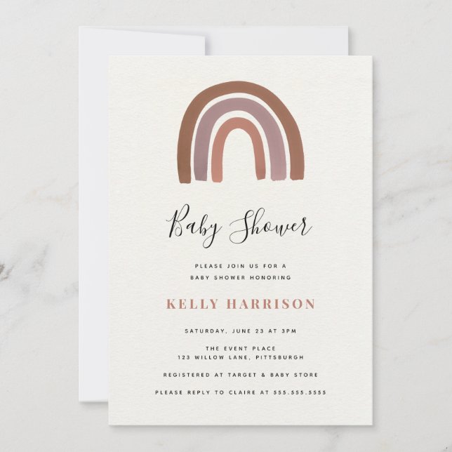 Rainbow Baby Shower Invitation (Front)