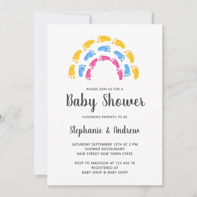 Rainbow Baby Shower Invitation (Front)