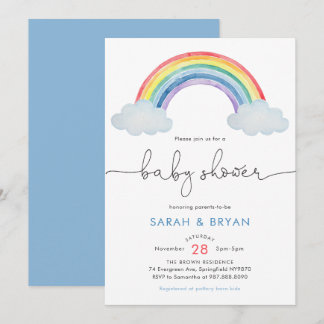 Rainbow Baby Shower Invitation