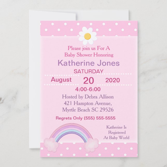 Rainbow Baby Shower Invitation (Front)