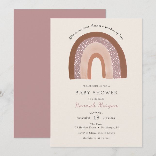 Rainbow Baby Shower invitation (Front/Back)