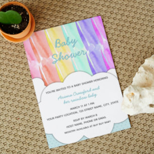 Rainbow Baby Shower Invitation