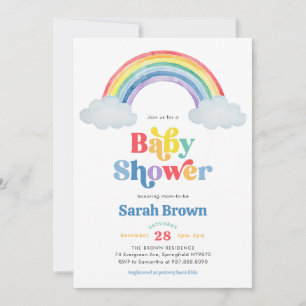 Rainbow Baby Shower Invitation