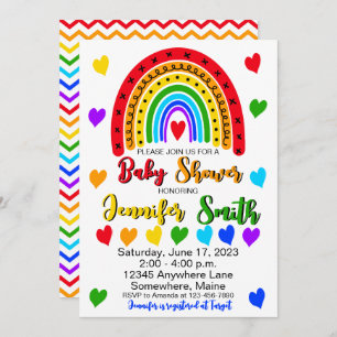 Rainbow Baby Shower Invitation