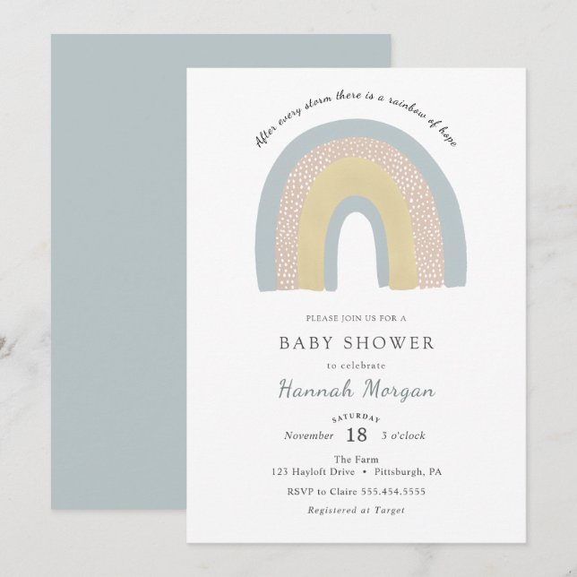 Rainbow Baby Shower invitation (Front/Back)