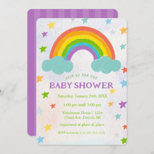 Rainbow Baby Shower Invitation