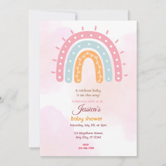 Rainbow Baby Shower Invitation