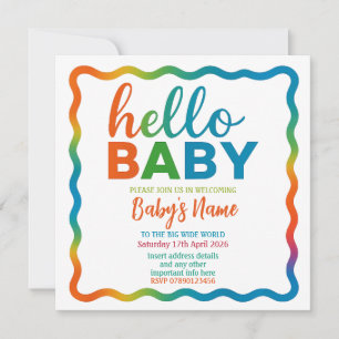 Rainbow baby shower invitation personalized invite