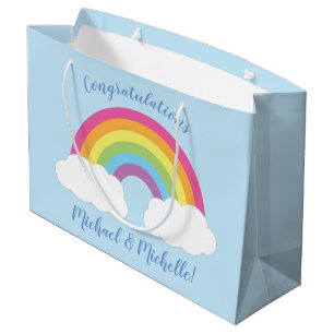 Rainbow Baby Shower Large Gift Bag