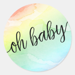 Rainbow Baby Shower Oh BabyEnvelope Seal Favour Ta