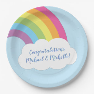  Rainbow Baby Shower Paper Plate