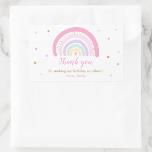 Rainbow Baby Shower Pastel Favour Rectangular Sticker