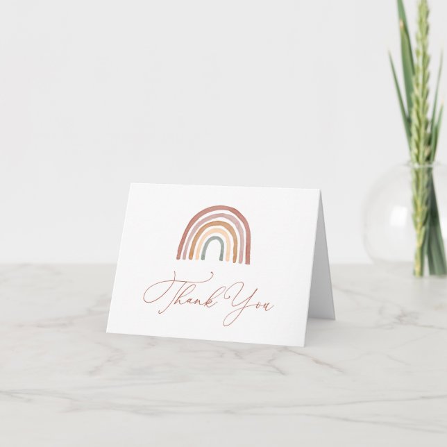 Rainbow Baby Shower Thank You Card (Front)