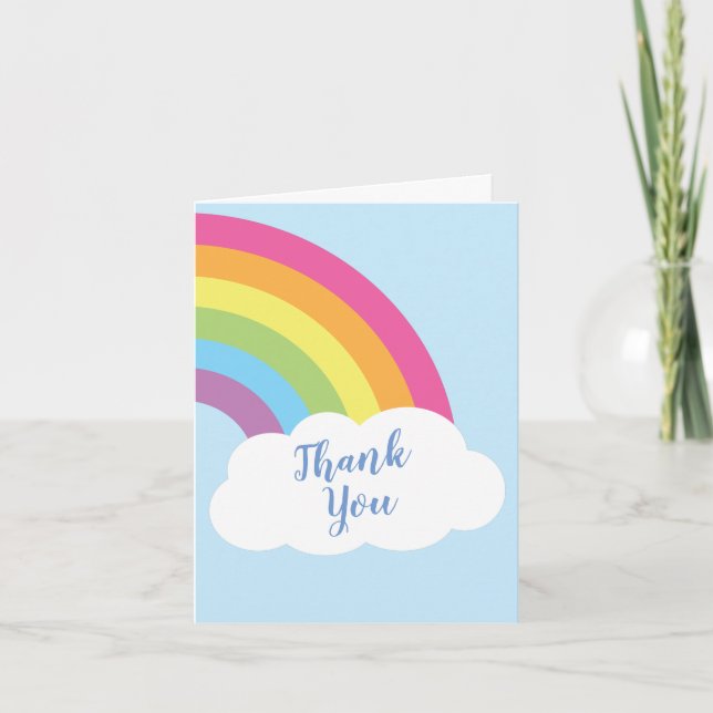 Rainbow Baby Shower Thank You Card (Front)