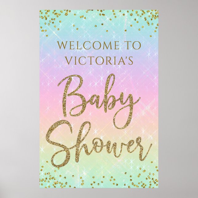 Rainbow Baby Shower Welcome Sign (Front)
