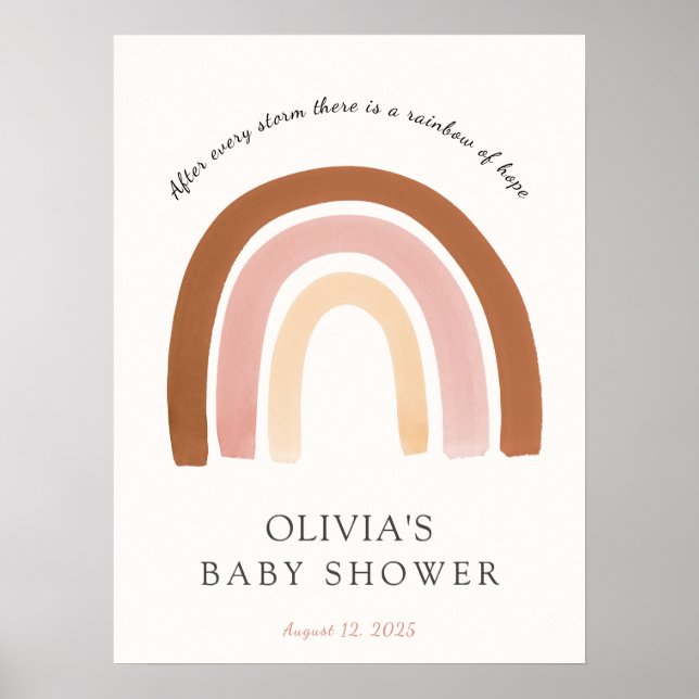 Rainbow Baby Shower Welcome Sign (Front)
