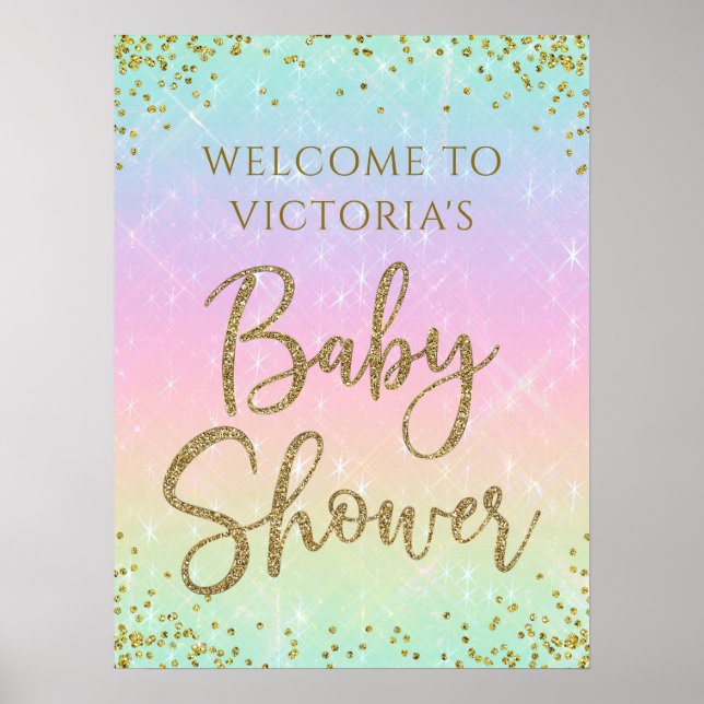 Rainbow Baby Shower Welcome Sign (Front)