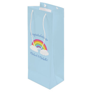Rainbow Baby Shower Wine Gift Bag