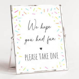 Rainbow Baby Sprinkle Party Favour Sign