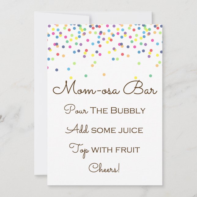 Rainbow Baby Sprinkled Table Sign Size 5x7" Invitation (Front)