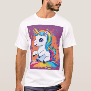 Rainbow Baby Unicorn Splash Art. T-Shirt
