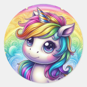 Rainbow baby unicorn stickers