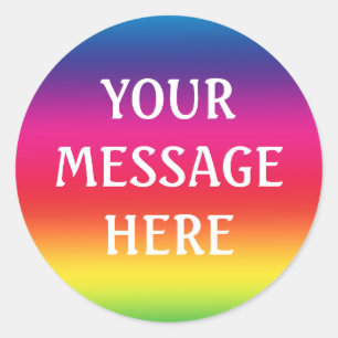 Rainbow background - Customise your own Classic Round Sticker