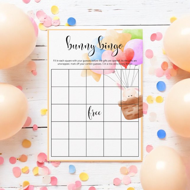 Rainbow Balloon Bunch Bunny Bingo Game Enclosure Card (Creator Uploaded)