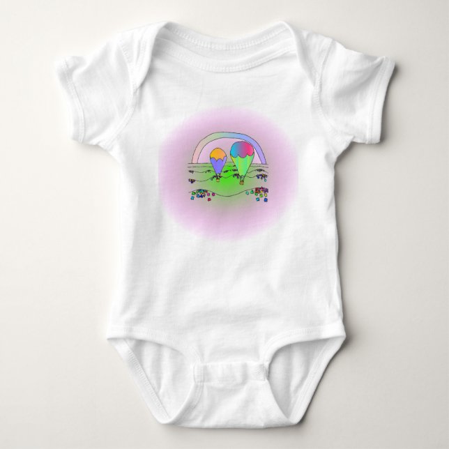 Rainbow Balloons Baby Bodysuit (Front)