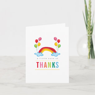 Rainbow & Balloons Birthday Thank You Note Card