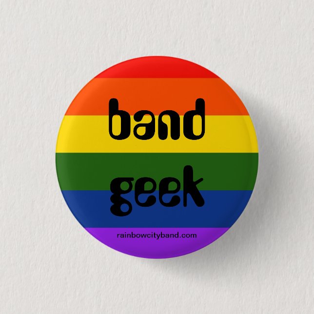 Rainbow Band Geek 3 Cm Round Badge (Front)