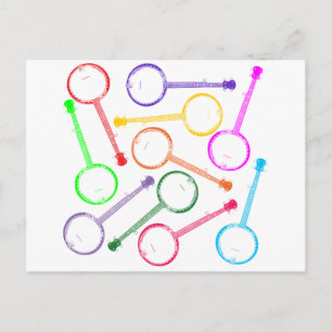 rainbow banjo postcard