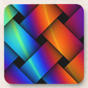 Rainbow Basket Weave Coaster