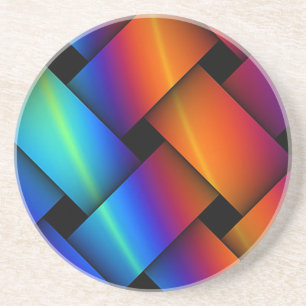 Rainbow Basket Weave Coaster