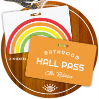 rainbow bathroom pass for school classroom