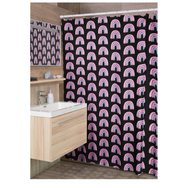 Rainbow Bathroom Shower Curtain (Creator Uploaded)