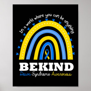 Rainbow Be Kind World Down Syndrome Day Awareness  Poster
