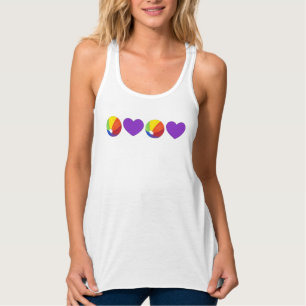 Rainbow Beach Ball Purple Heart LGBT Gay Pride Singlet