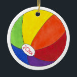 Rainbow Beach Ball Summer Fun Seashore Ceramic Tree Decoration<br><div class="desc">Ornament features an original marker illustration of a rainbow beach ball. Just personalise with your information.

This beachball design is also available on other products. Don't see what you're looking for? Need help with customisation? Contact Rebecca to have something designed just for you.</div>