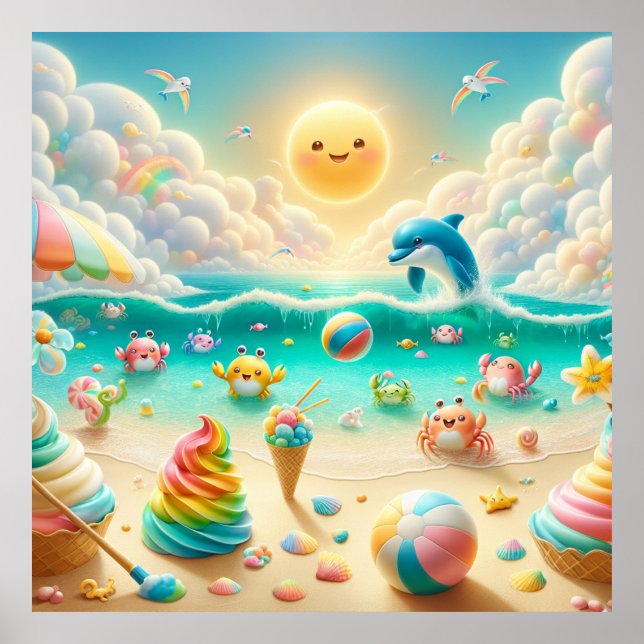 Rainbow Beach Nursery Poster (Front)
