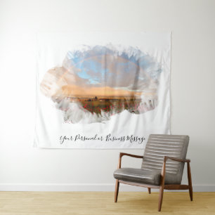 *~* Rainbow Beach Waves Ocean Artsy Floral AR11 Tapestry
