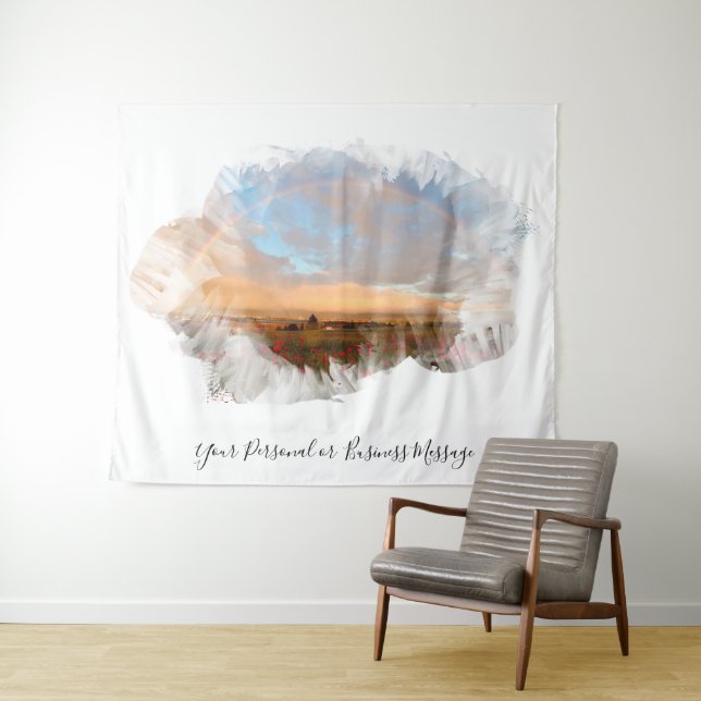 *~* Rainbow Beach Waves Ocean Artsy Floral AR11 Tapestry (In Situ (Horizontal))