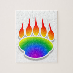 Rainbow Bear Paw Print Jigsaw Puzzle