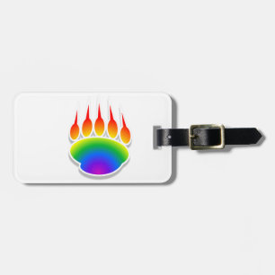 Rainbow Bear Paw Print Luggage Tag